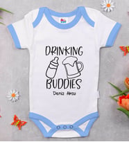 BK Kids Kişiye Özel Mavi Bebek Body Zıbın - Model 1
