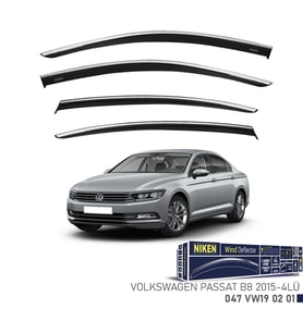 Niken VW Passat B8 Cam Rüzgarlığı Kromlu 4'Lü 2015+ Sonrası