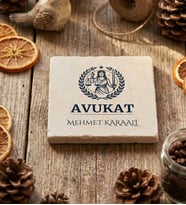 Kişiye Özel Karikatürlü Erkek Avukat Bardak Altlığı Avukatlar Günü Hediyesi