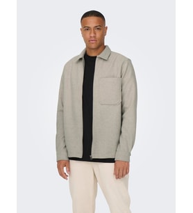 Only & Sons Erkek Yakalı ve Fermuarlı Ceket - 22026312 (Bej)