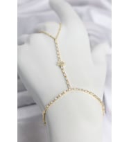 Gold Renk Pirinç Zirkon Taşlı Yıldız Model Şahmeran TJ-SN789