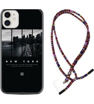 Apple iPhone 11 12 13 Mini Kılıf Boyun Asklı Rasta Silikon New York 1612