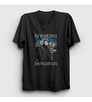 Presmono Unisex Siyah Band Breaking Benjamin T-Shirt 375221tt
