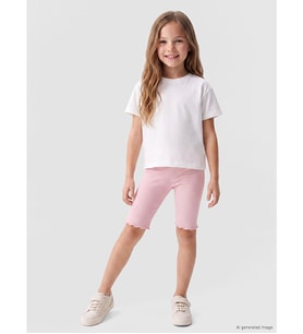 LCW Kids Pembe Beli Lastikli Kız Çocuk Midi Tayt