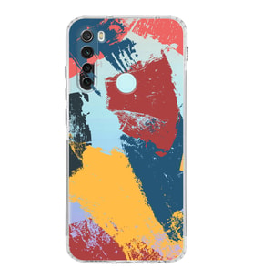 Xiaomi Redmi Note 8  Kamera Korumalı Kapak Brush Stroke Tasarımlı Şeffaf  Kılıf