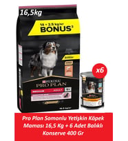 Pro Plan Somonlu Yetişkin Köpek Maması 16,5 Kg + 6 Adet Balıklı Konserve 400 Gr