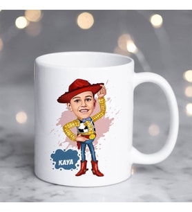 Kişiye Özel Oyuncak Kovboy Çocuk Karikatürlü Kupa Bardak