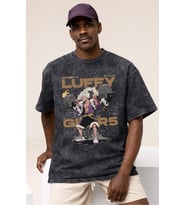 One Piece Monkey D. Luffy Fitness Bodybuilding Anime Baskılı Unisex Oversize Vintage Yıkamalı Tişört