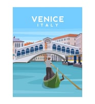 Venedik, Italya - Rialto Köprüsü Ve Büyük Kanal Tablo Ahşap Poster Dekoratif