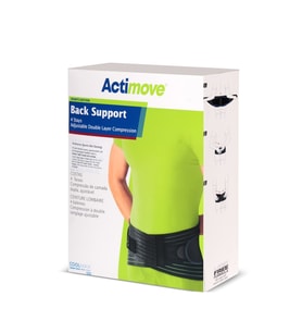 Actimove Bel Korsesi 4 Adet Destek İçeren, Ayarlanabilir Çift Kat Kompresyon (Siyah)