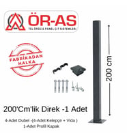 Panel Çit Direği Aksesuarlı-(-200cm-)Renk Antrasit Gri