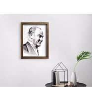 BK Home Atatürk Tasarımlı Doğal Masif Ahşap Çerçeveli Tablo-20