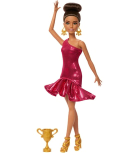 Barbie Balo Salonu Dansçısı Moda Bebek Kırmızı Fırfır Elbise, Dans Ayakkabıları Ve Kahverengi Stil S (Çok Renkli)