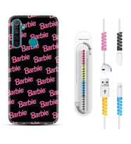 Realme 5i 5 Pro 6i 7 Pro 8 Kılıf Kablo Koruma Spiral Silikon Barbie 1404