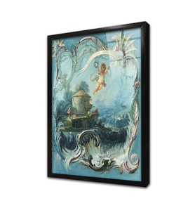 Ev Enchanted ve Cupid İle Tepe Çerçeveli Cam Tablo