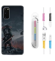 Samsung A02S A03S A10 A12 A13 A21S A22 Kılıf Kablo Koruma Spiral Silikon Warrior 1653