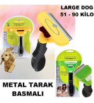 Kedi Köpek Tarağı Tüy Alıcı Otomatik Tarak Basmalı Tarak Tüy Toplayıcı Köpek Tarağı Large