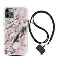 Apple iPhone 11 12 13 14 Pro Max Kılıf Boyun Askılı Silikon Colorfull Marble 2 1389
