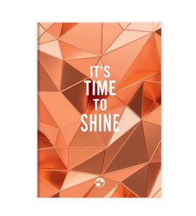Metalik Notebook Düz Defter Shıne 17x24 (Turuncu)