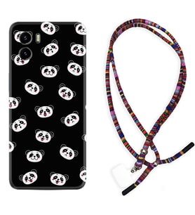 Vivo Y15S Y32 Y33S Y51 Y53S Kılıf Boyun Asklı Rasta Silikon Panda Suratları 1773