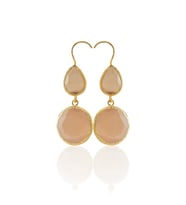 Kadir Jewellery 22 Ayar Altın Kaplama Kadın Taşlı Küpe -El İşçiliği Ve Hipoalerjenik Küpe