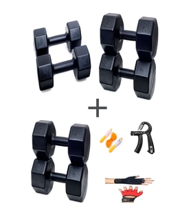 PS SPOR 3 ÇİFT DAMBIL SET 5 KG + 7 KG + 9 KG + ELDİVEN AYARLANABİLİR SAYAÇLI YAY VE ATLAMA İPİ