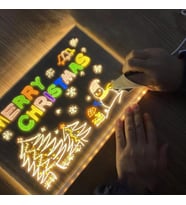 LED Aydınlatmalı Yazı ve Çizim Tahtası - Büyük Boy 30x20 cm (Çok Renkli)