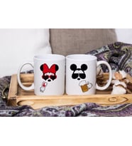 Mickey & Minnie Mouse Sevgili Çift Tasarımlı İkili Kupa Seti