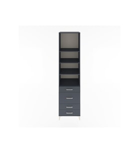 Hyperion Dolap 4 Raflı 4 Çekmeceli 60x44x243 Antrasit-Antrasit