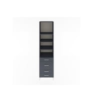 Hyperion Dolap 4 Raflı 4 Çekmeceli 60x44x243 Antrasit-Antrasit