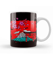 Japan Sakura Cherry Blossom Tree Volcano Japanese Art Nature Kupa Bardak Porselen