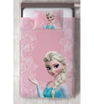 MEKTA HOME BEBEK VE ÇOCUK ODASI Motifli Elsa Desenli Pembe Yatak Örtüsü