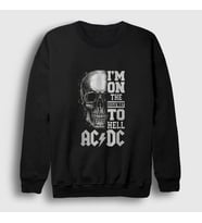 Presmono Unisex Siyah Highway To Hell Skull AC/DC Sweatshirt 6457tt