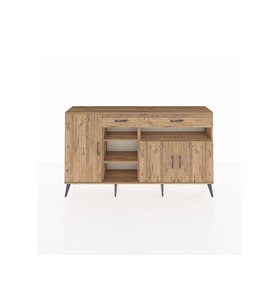 Arges Konsol 5 Raflı 2 Çekmeceli 3 Kapaklı 176x30x99 Çam-Çam