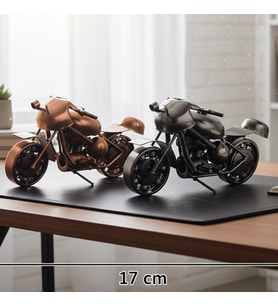 Metal Bilyeli Dekoratif Motor  17 cm  Retro El Yapımı Masa Üstü Süs (Karışık)