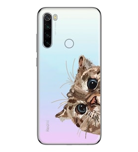 Redmi Note 8 Uyumlu Tatlı Kedi Desenli Şeffaf Telefon Kılıfı