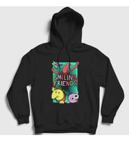 Presmono Unisex Siyah Season 2 Smiling Friends Kapüşonlu Sweatshirt 533987tt
