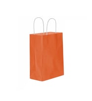 Kağıt Hediye Çantası Düz Renk Büyük Boy 25X31 CM (25 Adet)  Turuncu