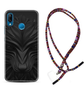 Huawei P20 Lite Mate 10 20 Lite Pro P40 Lite KılıfBoyun Asklı Rasta Silikon Black Fox 1325