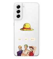 Samsung Galaxy S21 FE Uyumlu One Piece Karakterler Tasarımlı Şeffaf Telefon Kılıfı