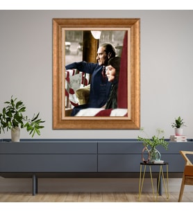 Altın Varaklı Paspartulu Çerçeveli Tablo rv849