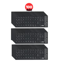MN6 MTRQ Türkçe Q Klavye Sticker 100 Adet Laptop PC Uyumlu Silinmez Yapışkanlı Harf Çıkartması