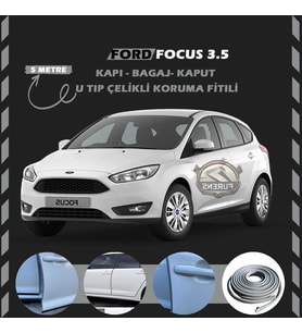 Ford Focus 3.5 Oto Araç Kapı Koruma Fitili 5metre Parlak Gri Renk