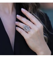 Elmas Montür Modeli Rose Gold Gümüş Yüzük