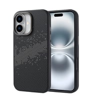 Apple iPhone 16 Kılıf M-safe Şarj Özellikli Karbon Fiber Tasarımlı Zore Vave Kapak