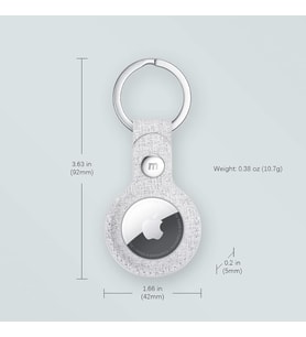 Lexroo AirTag Kılıf Tutucu Anahtarlık Halka Minimalizm Kanvas PU Deri Toz Geçirmez (1 Paket)