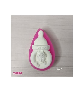 YY0564 Baby Yazılı Bebekli Biberon Silikon Kalıp