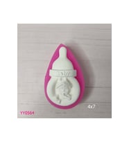 YY0564 Baby Yazılı Bebekli Biberon Silikon Kalıp