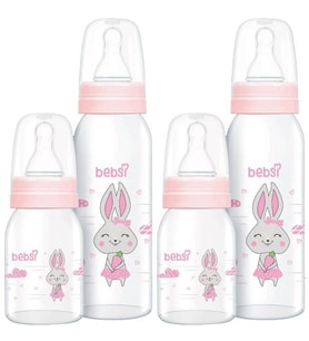 Bebsi Cam Biberon Seti Pembe (250ML+125ML) (2 Li Set)
