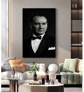 PAPYON ATATÜRK KANVAS TABLO EV DUVAR SALON OFİS DÜKKAN HEDİYELİK DEKARASYON SÜSÜ